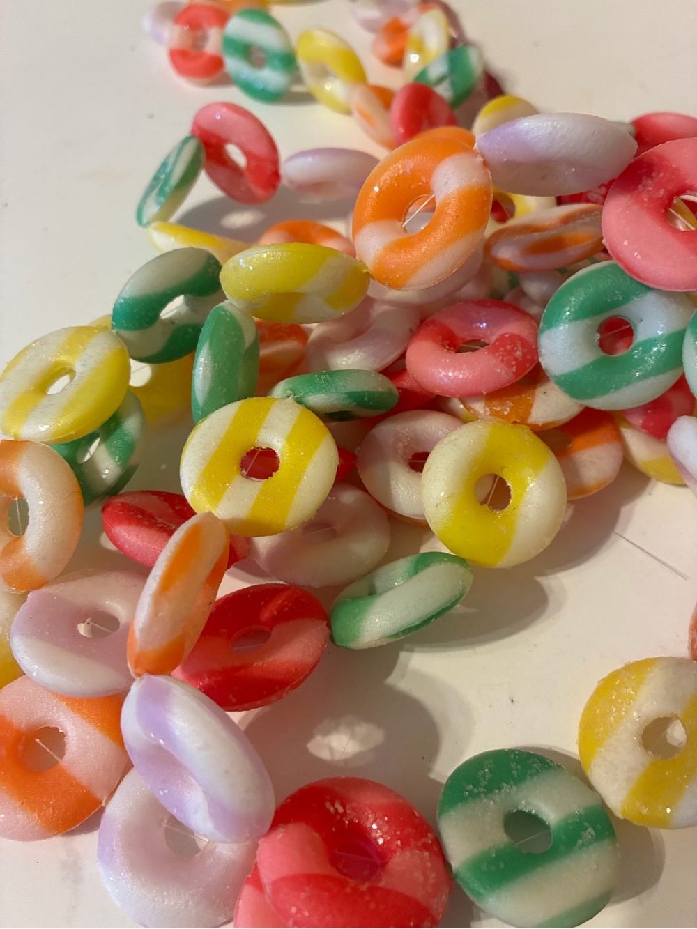 Vintage Blow Mold Sugared Candy Garland Cane Lifesaver 9.33 ft Christmas